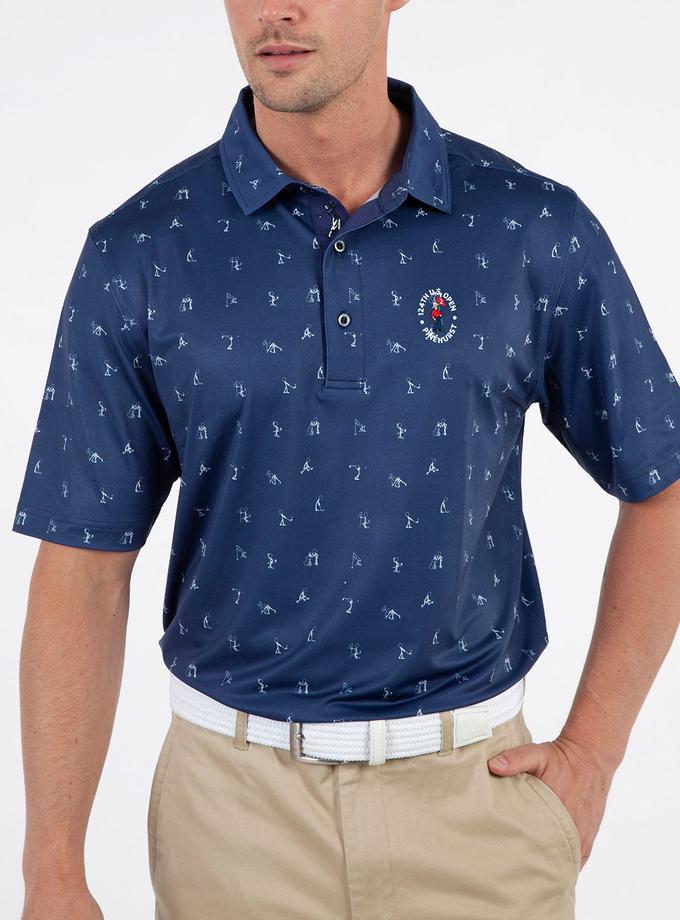 124th U.S. Open Men's Bobby Jones Golfman Print Jersey Polo Shirt Best Seller