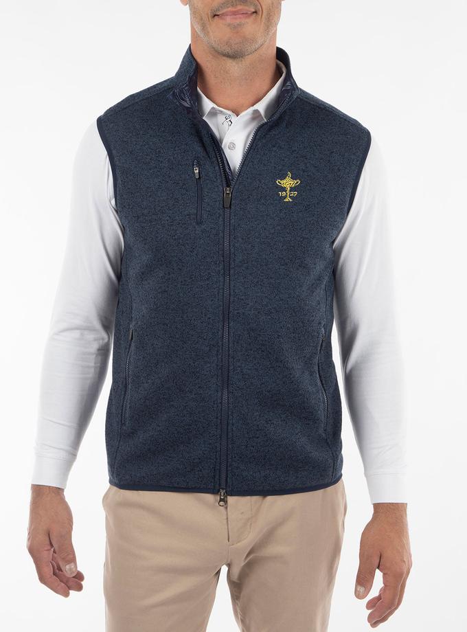 Bobby Jones 1927 Ryder Cup Performance Heathered Full Zip Fleece Vest Same Day Delivery