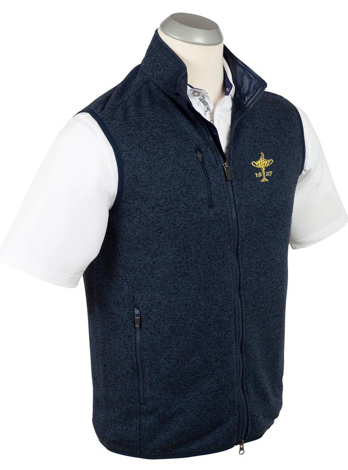 Bobby Jones 1927 Ryder Cup Performance Heathered Full Zip Fleece Vest Same Day Delivery