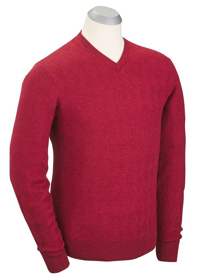 Bobby Jones Basketweave V-Neck Sweater Best Seller