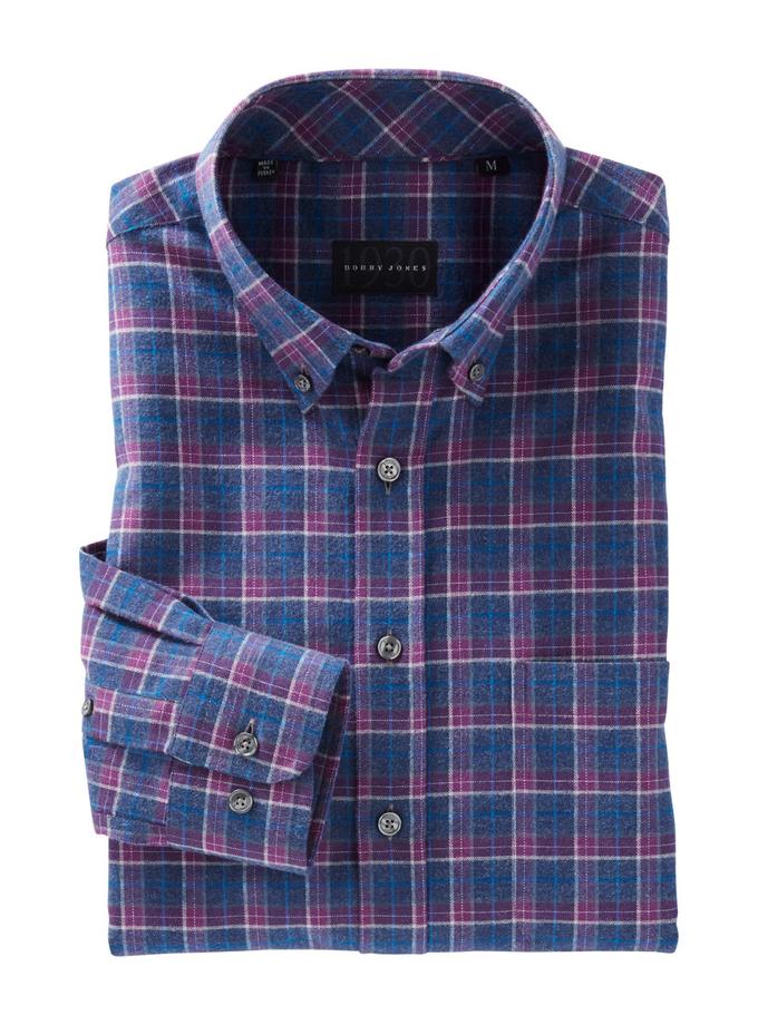 Bobby Jones Bauer Brushed Plaid Shirt New Arrival