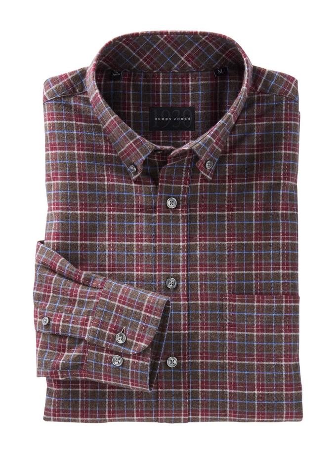 Bobby Jones Bauer Brushed Plaid Shirt New Arrival