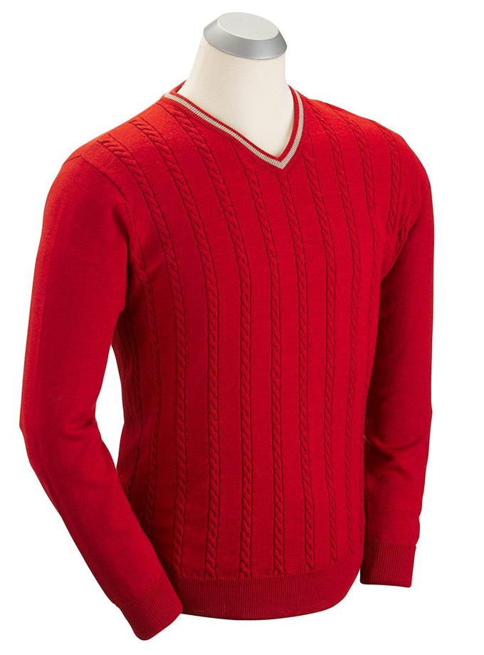 Bobby Jones Cable-Front V-Neck Sweater High Quality