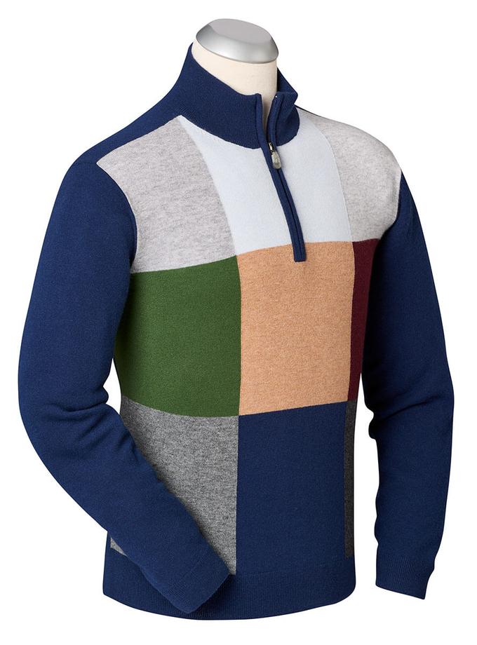 Bobby Jones Cashmere Colorblock Quarter-Zip Sweater Best Price