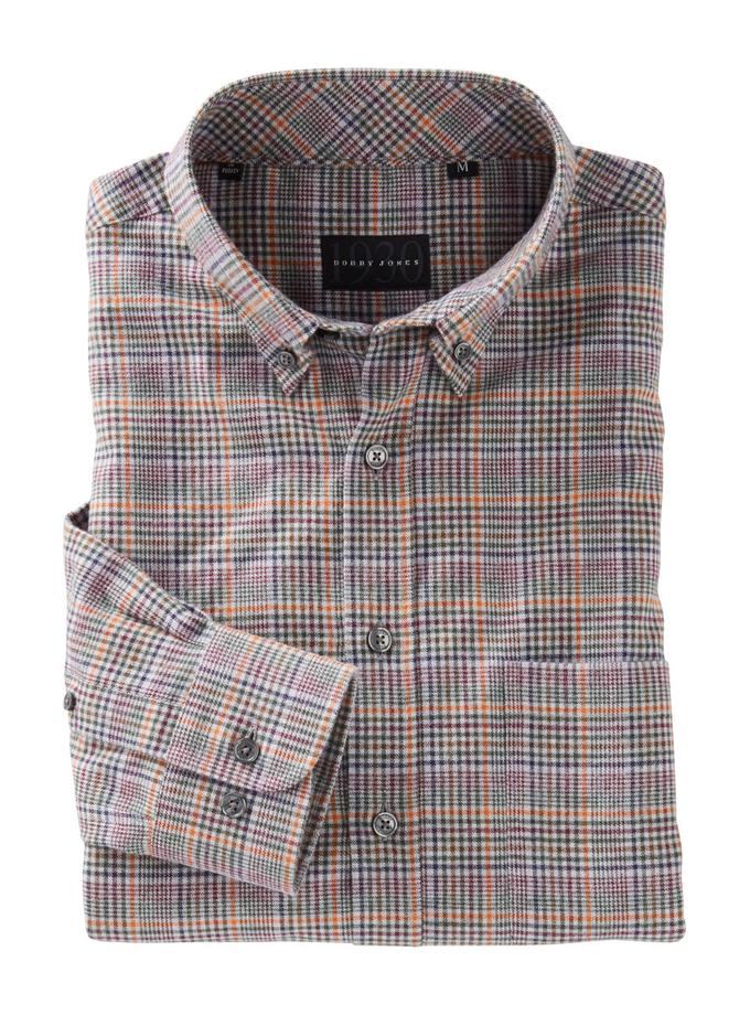 Bobby Jones Clevenger Brushed Cotton Plaid Long-Sleeve Sport Shirt Same Day Delivery