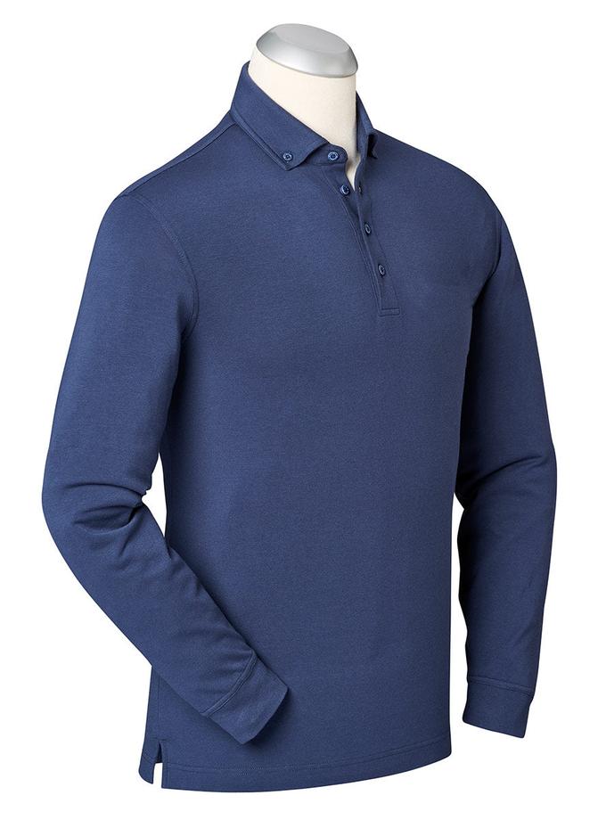 Bobby Jones eFX Performance Cotton Solid Long Sleeve Polo Shirt Same Day Delivery