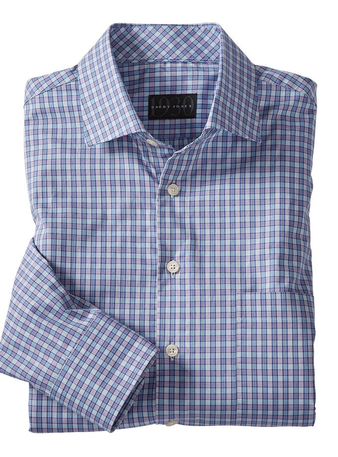 Bobby Jones Ettore Melange Check 100% Cotton Long Sleeve Sport Shirt New Arrival