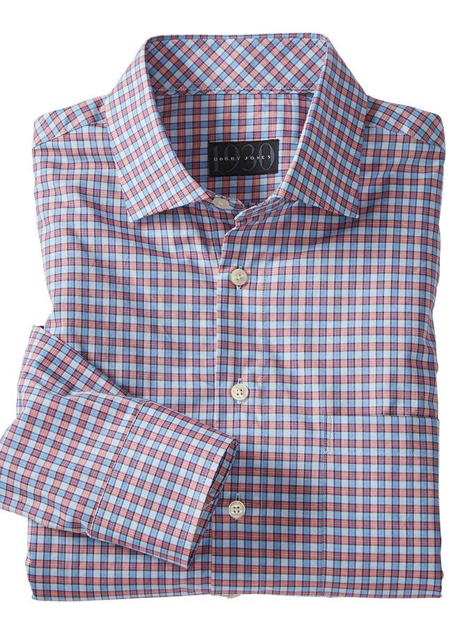 Bobby Jones Ettore Melange Check 100% Cotton Long Sleeve Sport Shirt New Arrival