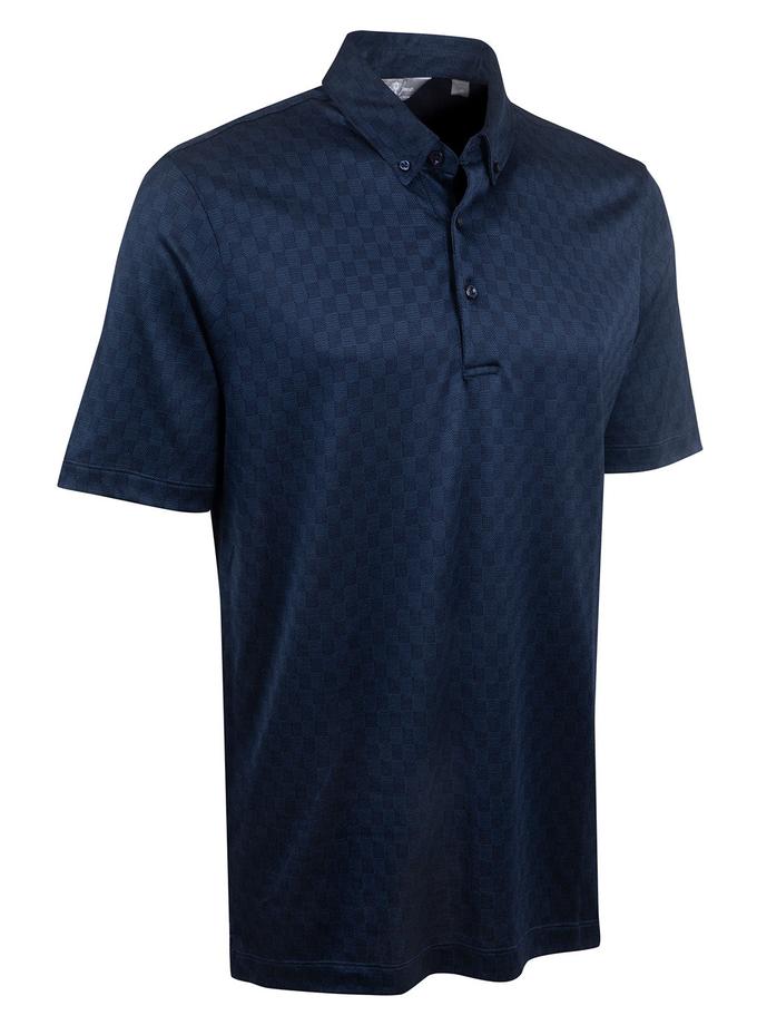 Bobby Jones Heritage Avellino Tonal Checkered Jacquard Italian Cotton/Silk Blend Short-Sleeve Polo Best Seller