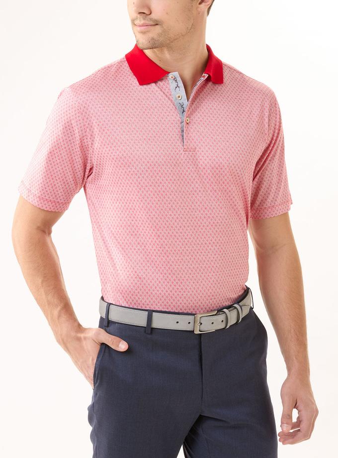 Bobby Jones Heritage Italian Cotton Diamond Jacquard Polo Shirt Best Price