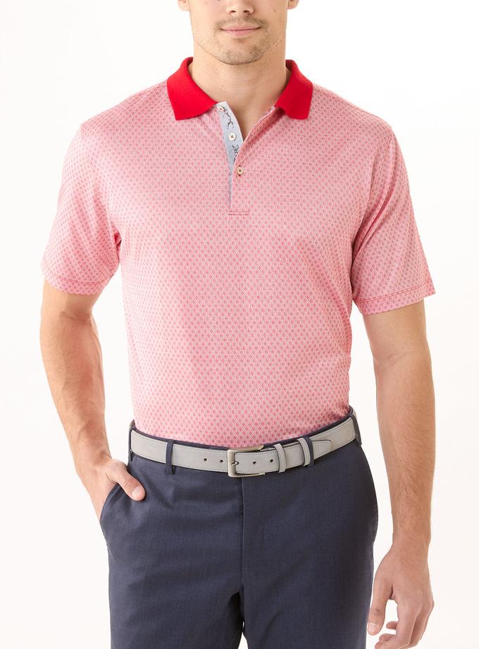 Bobby Jones Heritage Italian Cotton Diamond Jacquard Polo Shirt Best Price