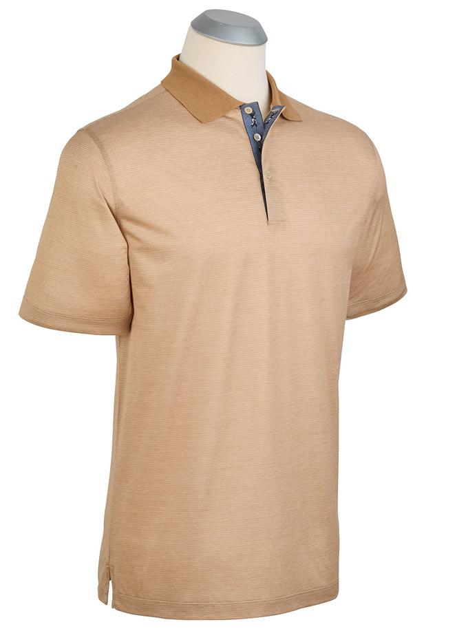 Bobby Jones Heritage Italian Cotton Micro Stripe Polo Shirt For Sale