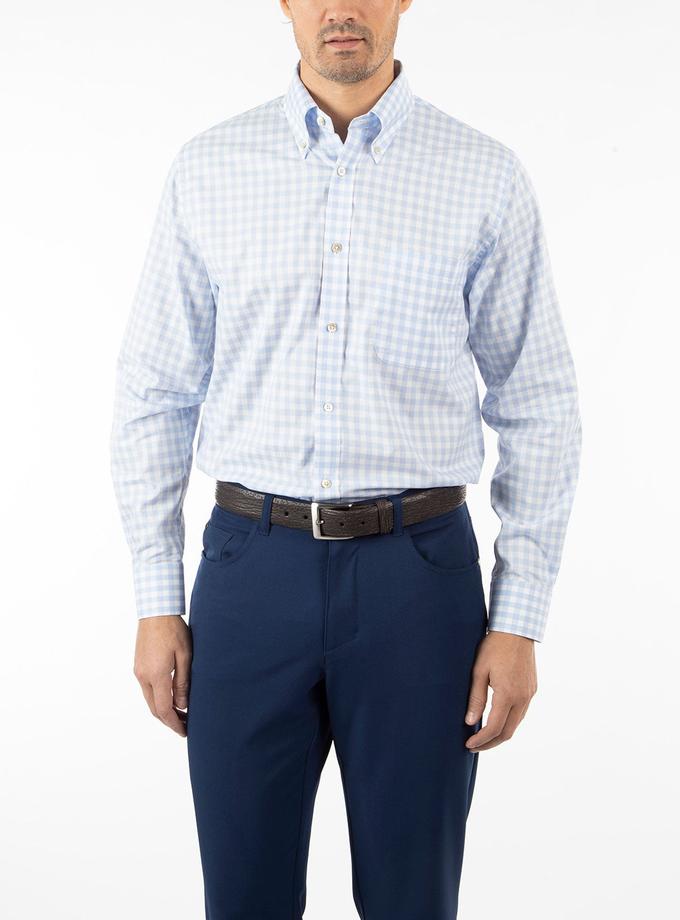 Bobby Jones Heritage Italian Luxe Cotton Twill Sport Shirt - Blue Best Buy