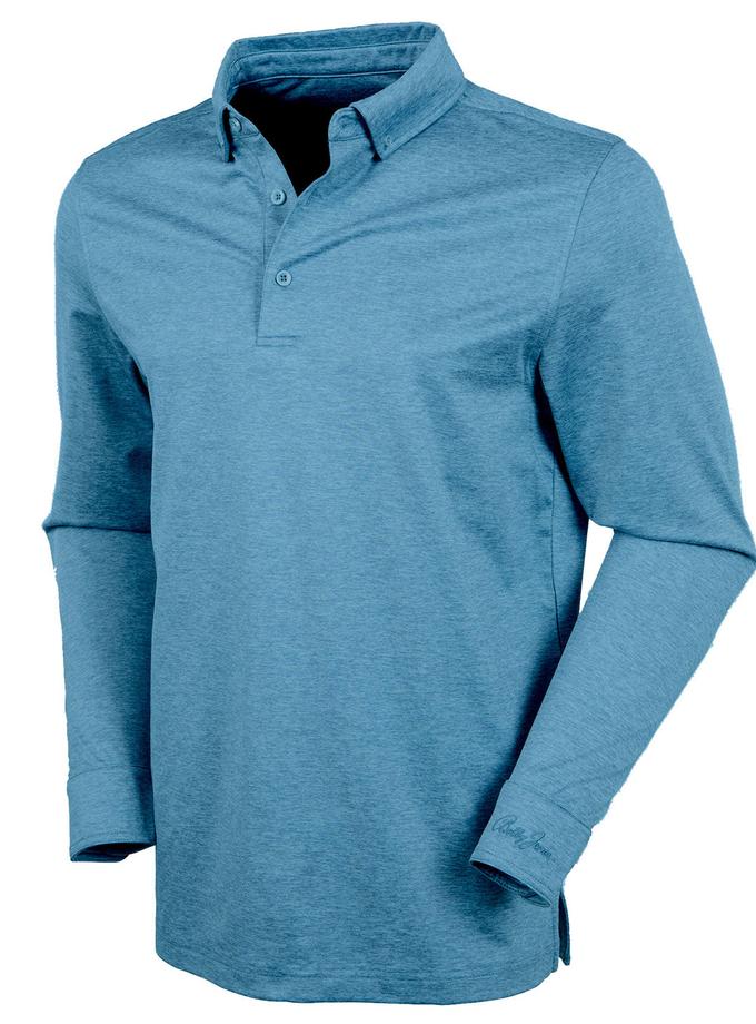 Bobby Jones Performance Brushed Poly-Flannel Stretch Jersey Polo with Button Cuff Best Seller