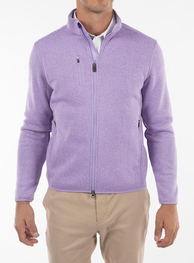 Bobby Jones Performance Heathered Full Zip Fleece Jacket Same Day Delivery