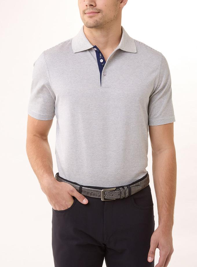 Bobby Jones Signature 100% Mercerized Cotton Boomer Grid Polo Shirt For Sale