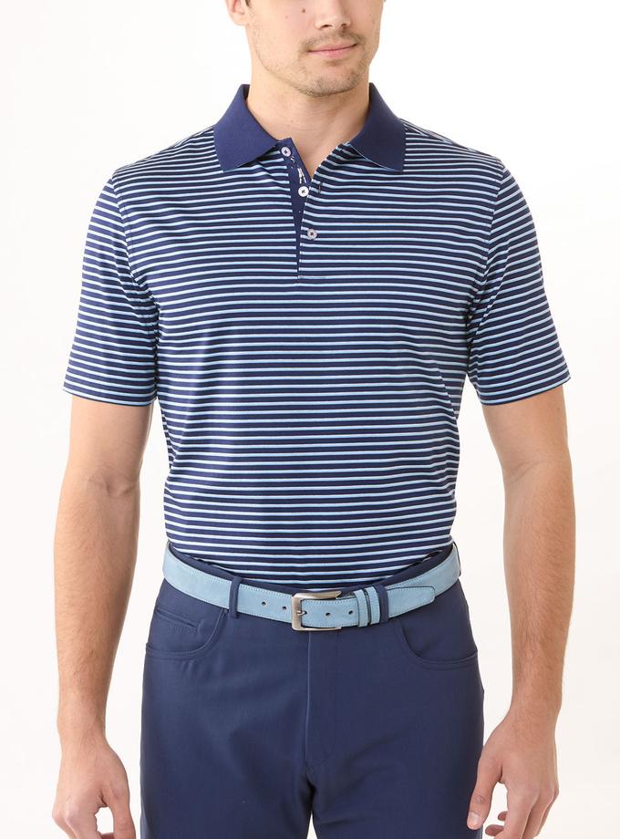 Bobby Jones Signature 100% Mercerized Cotton Robson Stripe Polo Shirt Same Day Delivery