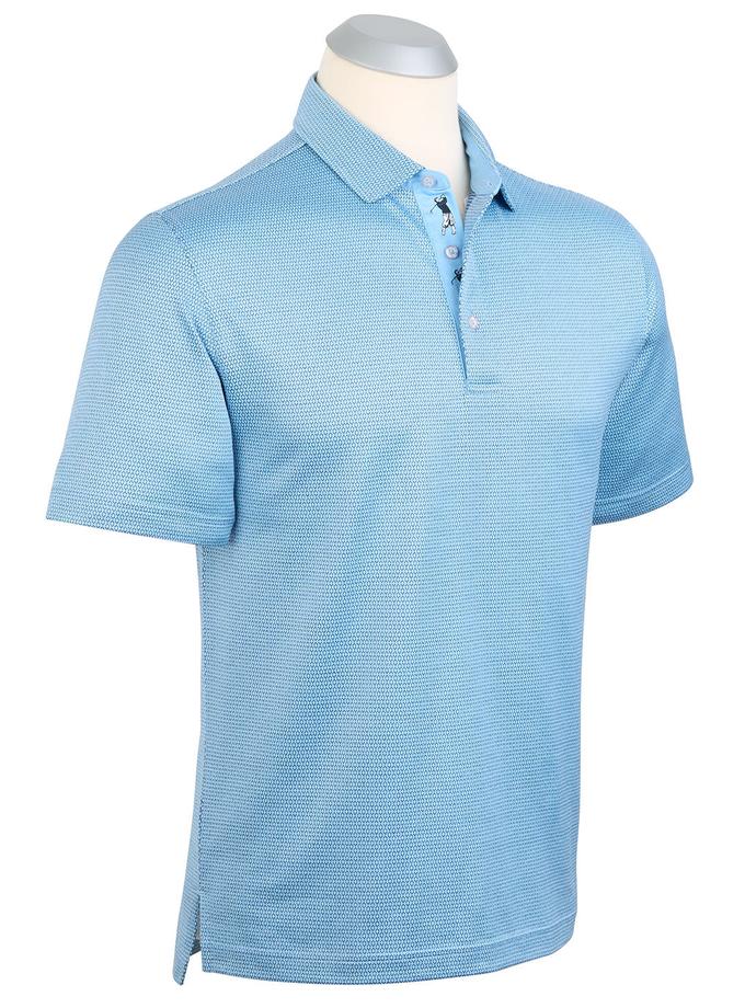 Bobby Jones Signature 100% Mercerized Cotton Whitcombe Diamond Jacquard Polo Shirt Same Day Delivery