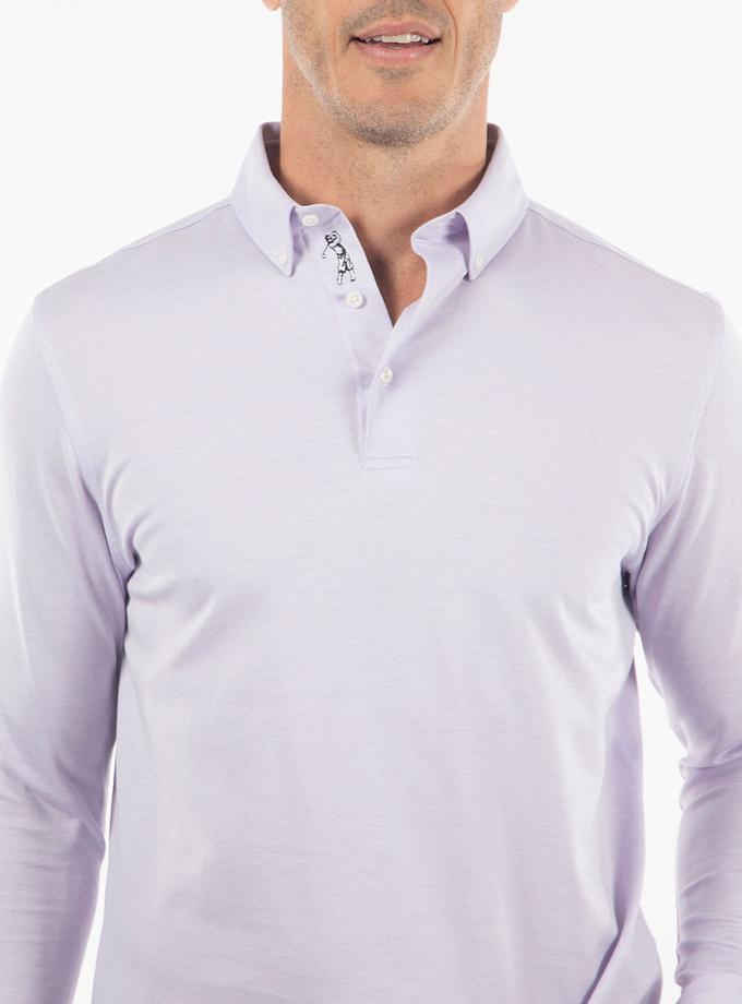 Bobby Jones Signature Cotton Knit Long-Sleeve Button-Down Collar Button-Cuff Polo Shirt Best Price