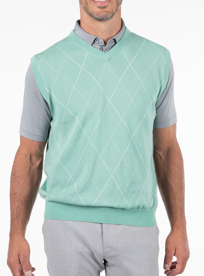 Bobby Jones Signature Merino Argyle V-Neck Vest On Sale