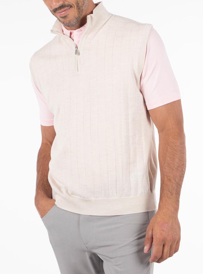 Bobby Jones Signature Merino Lined Quarter-Zip Mock Neck Wind Vest High Quality