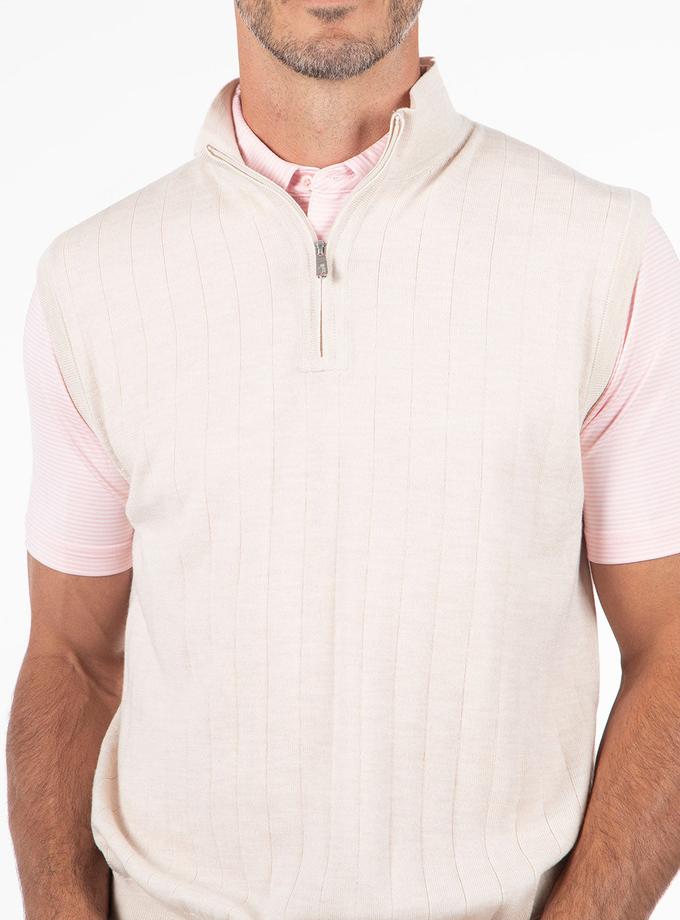 Bobby Jones Signature Merino Lined Quarter-Zip Mock Neck Wind Vest High Quality