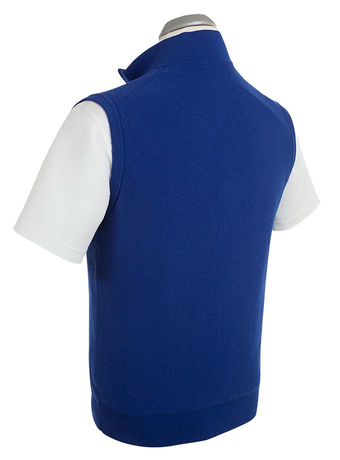 Bobby Jones Signature Merino Tuck-Stitch Quarter-Zip Lined Wind Sweater Vest High Quality