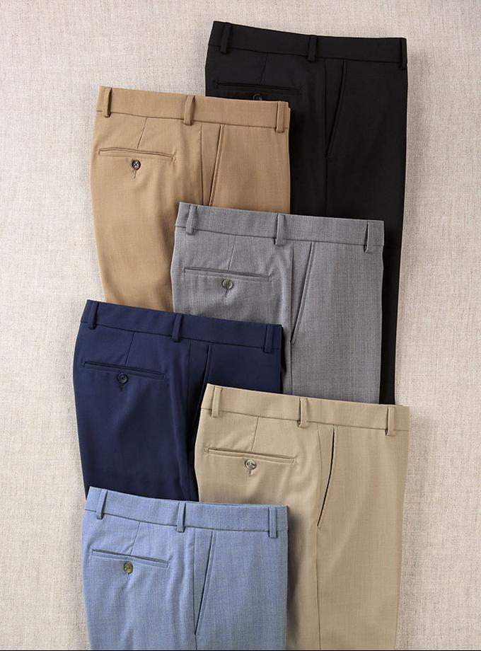 Bobby Jones Signature Solid Wool Gabardine Trousers Free shipping