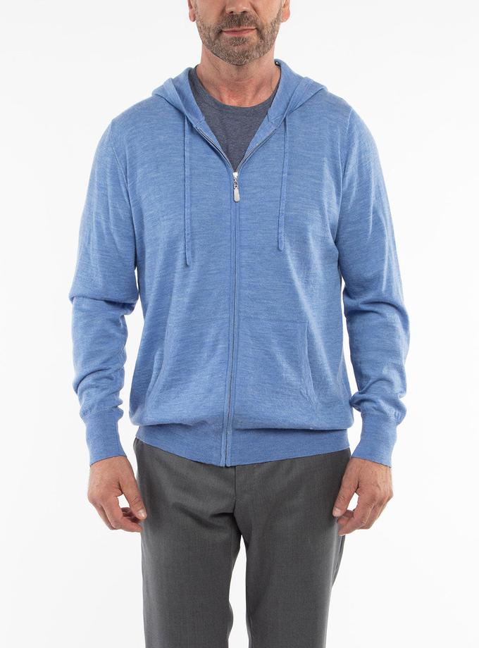 Bobby Jones Signature Ultra Light 100% Merino Wool Full-Zip Hoodie New Arrival