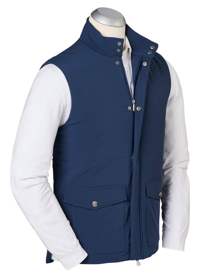 Bobby Jones Water-Repellent Quilted Stretch Solid Vest High Quality